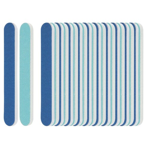 ForPro Mini Foam Board, Blue, 120/180 Grit, Double-Sided Manicure Nail File, 3.5” L x .5” W, 50-Count