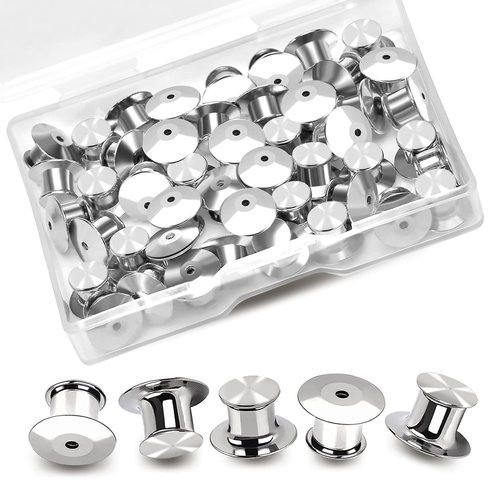 20PCSLocking Pin, Backs LockingPin,Keepers Clasp,Flat Head clamp,Needle Back Lock,Suitable for brooches, Lapels, Badges, Enamel Needles and DIY Crafts,Without Needle