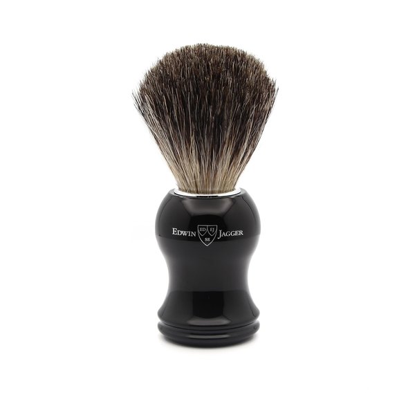 Edwin Jagger 81P36AMZ Classic Badger Shaving Brush for Shaving Cream or Soap for Men (Black)