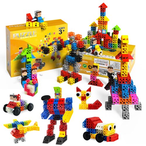 ZENLEA 170 PCS Building Blocks, Educational Blocks for Toddlers 3-5, Preschool STEM Toddler Blocks Sensory Toy for Kids to Improve Imagination, Creativity, Hands-on Ability