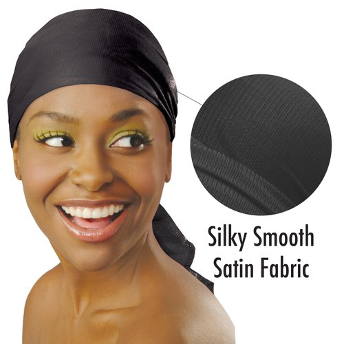DONNA Satin Wrap, Silk Wraps, Satin Wrap for Women’s Hair for Face Wash for Makeup Hair Accessories Headbands BLACK Color
