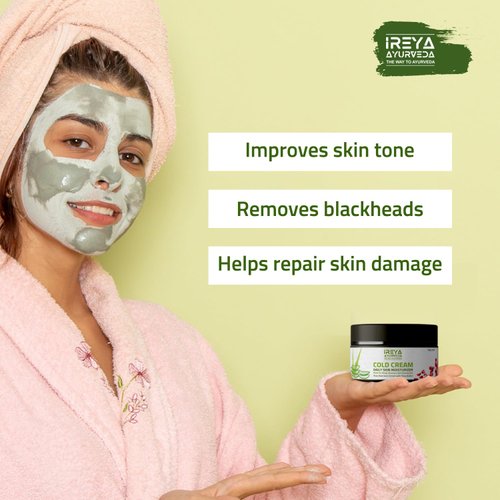 Ireya Ayurveda Green Tea Clay Mask with French Green Clay Moisturizing & Hydrating Clay Facial Mask, Deep Cleansing Facial Mask with kaolin clay, Vitamin E, Bentonite Clay, & Aloe Vera Extract