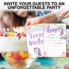 Qlnuk Unicorn 4th Birthday Invitations Four Ever Magical Unicorn Girl Forth Birthday Invites With Envelopes Set of 20