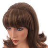 MEDISIFA Brown Highlight 60s Beehive Wigs for Women Pinup Pelucas 50s Synthetic Hair Wig for Women Ladies Daily Used Costume Cosplay Fancy Dress 1960s Retro Wigs
