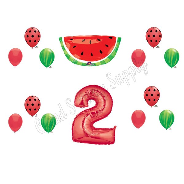 WATERMELON Second 2nd Birthday Party Balloons Decoration Supplies Tutti Fruiti