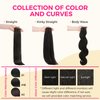 Lashey Hair Extensions Clip in Hair Extensions 100% Real Human Hair Kinky Straight Invisi Edge Seamless Clip in Hair Extensions 110g Natural Black 16 Inch Human Hair for Black Women
