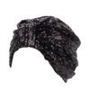 DECOU Sparkly Sequin Twist Pleated Hair Wrap Stretch Turban S232 (Black)