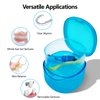 EZEELAI Denture Bath Case Denture Soaking Container with Lid Leak Proof, False Teeth Holder Mouthguard Storage Box Retainer Soaking Case - Transparent Blue