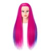 Hairlink 26-28'' Mannequin Head Yaki Synthetic Fiber Hair Styling Training Head Dolls for Cosmetology Manikin Maniquins Practice Head with Stand (6611W0320)