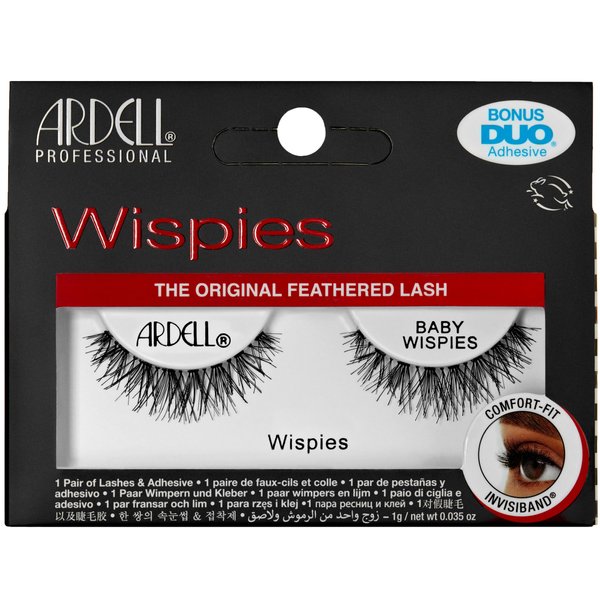 Ardell Baby Wispies False Eyelashes, Lightweight and Handcrafted, with Lash Glue, 1-pack