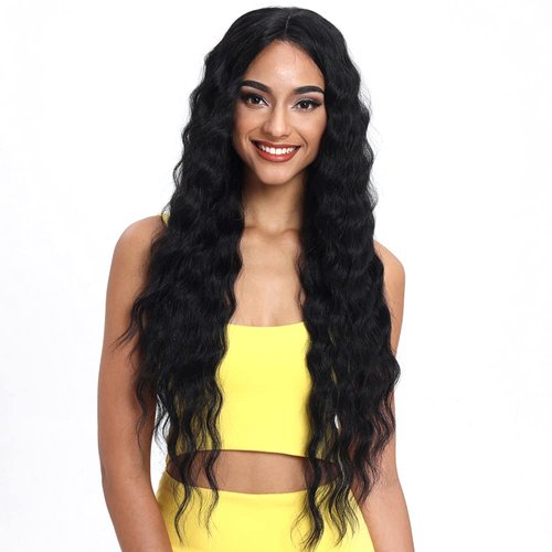 Joedir Lace Front Wigs 30&#39;&#39; Long Wavy Synthetic Wig 4.5&quot; Deep Part HD Transparent Lace For Women ...