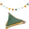 Uorbmaio Bunting Banner Triangle Flags Fabric, Garland Bunting Flag Banners for Woodland Party Banner Baby Shower Party Supplies Classroom Nursery Playroom Decor(Brown Yellow)