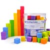 Pairez Toys Foam Counting Blocks, 105 Pieces 1 Inch Soft Rainbow Math Counters Cubes, Math Manipulatives Preschool, Classroom Learning Supplies, Stacking Blocks for Kids Ages 3+