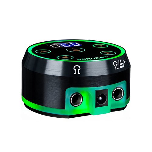 Coveted Professional Tattoo Power Supply - Aurora Colorful 2nd Generation with Digital Display, Push Button Rotary Tattoo Machine Compatibility, Adjustable Voltage, Sleek Black Color - OTW-PDL2-1