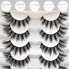 Cat Eye Lashes Short Natural Eyelashes,Fluffy Wispy Lashes 7 Pairs False Lash Wispy Volume Fake Eyelash Faux Mink Strip Lashes Pack for Daily Makeup (Natural N2, 7 Pairs Pack)