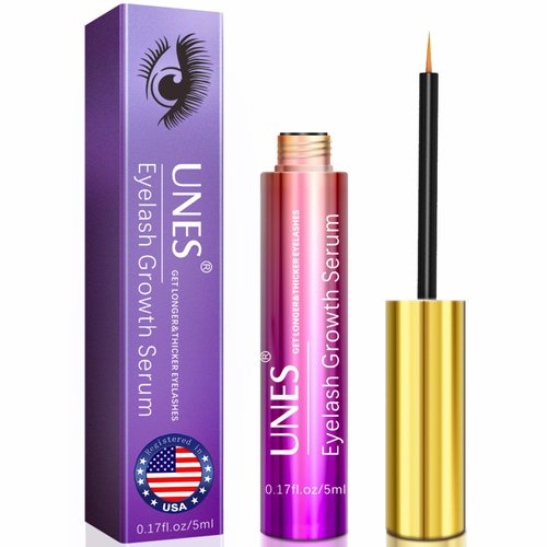 UNES Eyelash Growth Serum - Rapid Lash Serum to Boost Thicker, Fuller and Longer in 1 Week - Advanced Lash Enhancing Serum for Eyelash and Eyebrow - 5ml