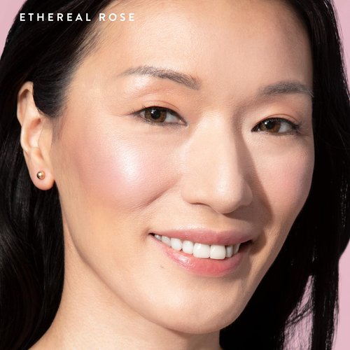 LAURA GELLER NEW YORK Baked Blush-n-Brighten Marbleized Blush + Angled Blush Brush (04 Ethereal Rose, 47mm)