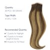 HOTBANANA Tape in Hair Extensions, 16 Inch Tape in Hair Extensions Human Hair 20pcs 50g Chocolate Brown Mixed Caramel Blonde Balayage Tape Hair Extensions Straight Remy Human Hair Tape in Extensions