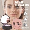YiQiYi Eyelash Storage Box-2 Pack Eyelash Holder Case with Mirror 3Layers Circle Eyelash Box with Lash Holder Empty Makeup Case Travel for Women and Girls(Black,Rose Gold)