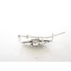 Set of 2 extra tiny small silver clover flower metal barrette hair clip for