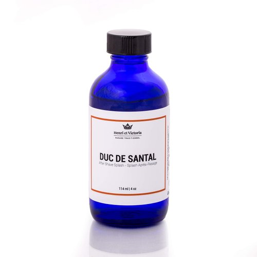 Henri et Victoria Aftershave Splash For Men l Canadian Made by A Skilled Artisan l Moisturize and Soothe the Skin 114 ml (4 oz) (Duc Santal Fragrance)