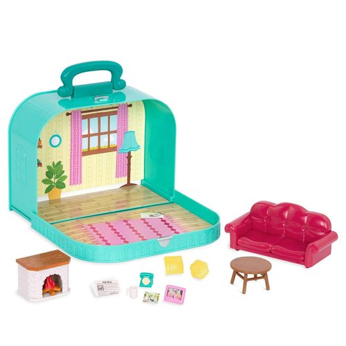Li'l Woodzeez Travel Suitcase Living Room Playset