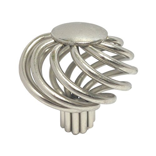 eBuilderDirect 30 Pack Satin Nickel or Brushed Nickel Bird Cage Birdcage Birds Nest Twist 1-5/8" (40mm) Diameter Kitchen Cabinet Pull Knob 1318-40