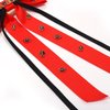 Boderier Game Day Accessories Hair Bows for Women Football Hair Bow Clip Long Tail Satin Ribbon Bow Barrette Hair Clip Sports Fan Hair Accessories Red Black