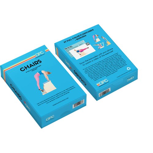 OnlinePilatesClasses Pilates Chair Deck with Video Tutorials, Fitness Flash Cards with 97 All-Levels Cards Set for Home Gym Exercise, Chair Not Included
