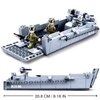 hhohio World War 2 Landing Craft Building Toys WW2 Military Vehicle Brick Set, WWII Army Warship Boat Model Block with 4 Soldiers Figures (325 Pieces)