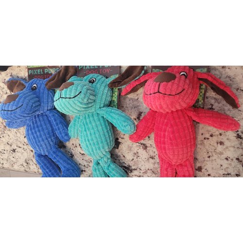 Plush pixelll pups Dog Toy Squeak Green one
