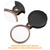 uxcell Magnifying Glass, 60mm 10X Pocket Folding Magnifier Loupe Magnifying Glass with Leather Case (Black)