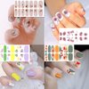 JERCLITY 16 Sheets Colorful Graffiti Blooming Abstract Painting Nail Polish Strips Self-Adhesive Full Wraps Sketch Lady Face Nail Art Decals Stickers with Nail File for Women Girls
