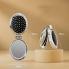 2 Pcs Foldable Travel Hair Brush with Mirror, Folding Pocket Hair Brush Bow Design Mini Hair Comb Hair Massage Comb for Men Women and Girls