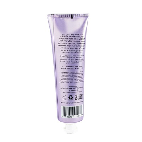 Sun + Moon Lavender Face Mask Gel Type Night Pore Calming Renewing Restoring Skincare Glycolic Acid - 5.1 oz