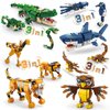 BDXEJV Creator 3 in 1 Animals Building Set, 12 Forest & Sea Animal Figures Toys, Compatible with Lego Animals Collectible Building Toy, Party Favors Gifts for Kids, Boys & Girls 8 Plus Years Old