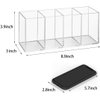 NIUBEE Acrylic Pen Holder 4 Compartments, Clear Pencil Organizer Cup for Countertop Desk Accessory Storage
