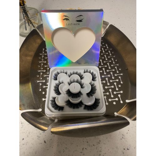 5 Pair False Eyelashes Russian Strip Lashes 3D Wispy Fluffy Mink Lashes D Curl Cat Eye Natural Look Pack