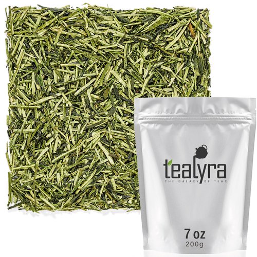 Tealyra - Premium Kukicha Twig Kabuse - Japanese Green tea - Organically Grown - Loose Leaf Tea - Mild Slightly Nutty Flavour - High Level of Antioxidants - Caffeine Level Low - 200g