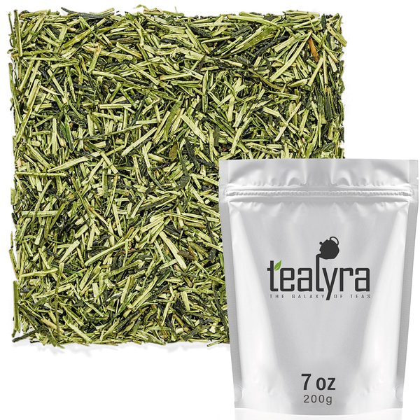 Tealyra - Premium Kukicha Twig Kabuse - Japanese Green tea - Organically Grown - Loose Leaf Tea - Mild Slightly Nutty Flavour - High Level of Antioxidants - Caffeine Level Low - 200g