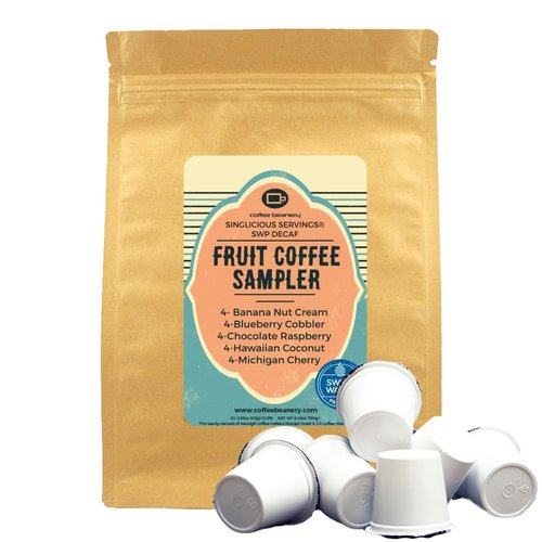 The Fruit Decaf Coffee Pod Variety Pack by Coffee Beanery | 20ct Flavored Decaf Coffee Pods Medium Roast Coffee Pods| 100% Specialty Arabica Coffee| Gourmet Coffee Pods