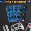 4 Pack Video Game Tablecloth Video Game Birthday Decoration Gaming Birthday Party Supplies 86” x 51” Rectangle Plastic Game party Table Cover for Kids Boys Girls Video Game Party Decorations Favors