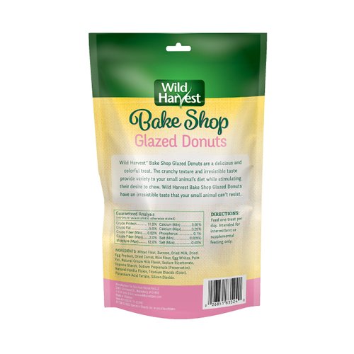 Wild Harvest Food And Unique Edible Treats for Guinea Pigs, Hamsters, Gerbils, and Adult Rabbits, Glazed Donuts, 0.14 pounds, 2.2 Ounce (Pack of 1)
