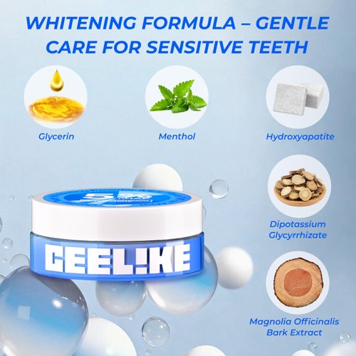 CEELIKE 5% Hydroxyapatite Tooth Whitening Powder – Strengthens Teeth & Gums, Whitening, Fluoride-Free, Ideal for Sensitive Teeth, 40g