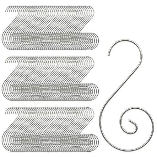 Cualfec Christmas Ornaments Hooks Christmas Tree Hanger Great for Christmas Tree Decoration - 120 / Silver