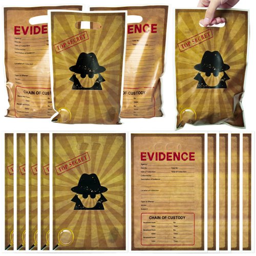 50Pcs Top Secret Spy Party Favor Bags Secret Agent Sweet Goody Candy Treat Bag Escape Room Party Decorations Mystery Spy Theme Plastic Gifts Bags Birthday Snack Bags for Kids Birthday Party Supplies