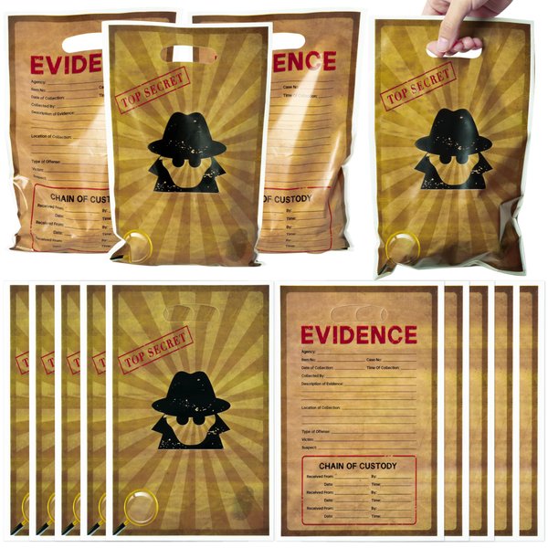 50Pcs Top Secret Spy Party Favor Bags Secret Agent Sweet Goody Candy Treat Bag Escape Room Party Decorations Mystery Spy Theme Plastic Gifts Bags Birthday Snack Bags for Kids Birthday Party Supplies