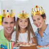 LAPOHI 46 Pcs Paper Crowns for Kids to Decorate Birthday Party Hats Gold for Boys Girls Jewels Gems Stickers DIY Crown Supplies