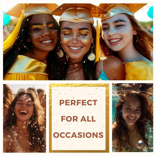 Boho Gold Temporary Tattoo Set, Body Glitter & Face Glitter Freckles for Women Sexy, 150+ Metallic Temporary Tattoos for Women Girls Kids for Bachelorette Party Beach Festivals Cosplay Dates, 9 Sheets
