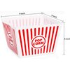 Bekith 6 Pack Plastic Open-Top Reusable Popcorn Boxes, Popcorn Containers Bucket Tub for Movie Night, 9" Square x 6" Tall